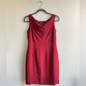 Harolds 100% silk cowl neck dress red size womens 6